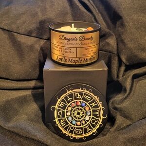 Dragon's Bounty Apple Maple Muffin Mystery Stone Necklace Candle